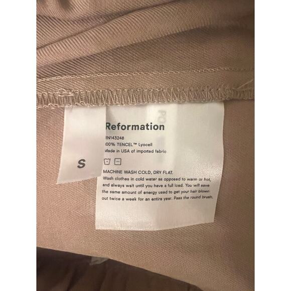 Reformation Montana High Waist Tan Pull on Jogger Pants Small USA Elastic Waist - Picture 5 of 8